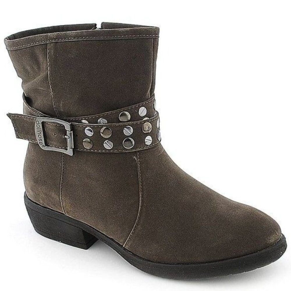 Dollhouse Marvelous Studded Women's 8.5 Suede Ankle Moto Rocker Biker Boot